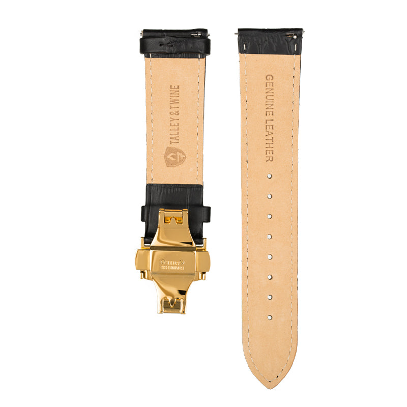 Black & Gold Leather Band