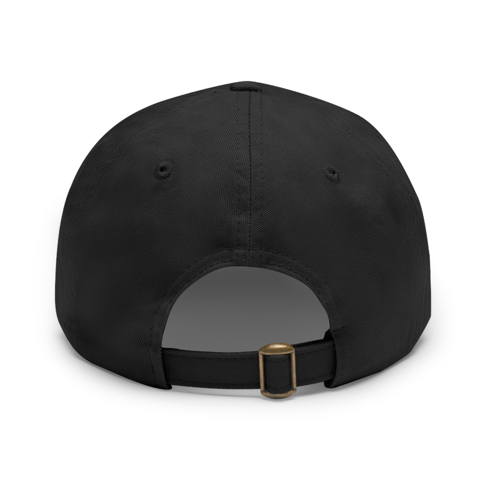 Talley & Twine Leather Patch Dad Hat — Minimal Black Baseball Cap with Rectangular Patch