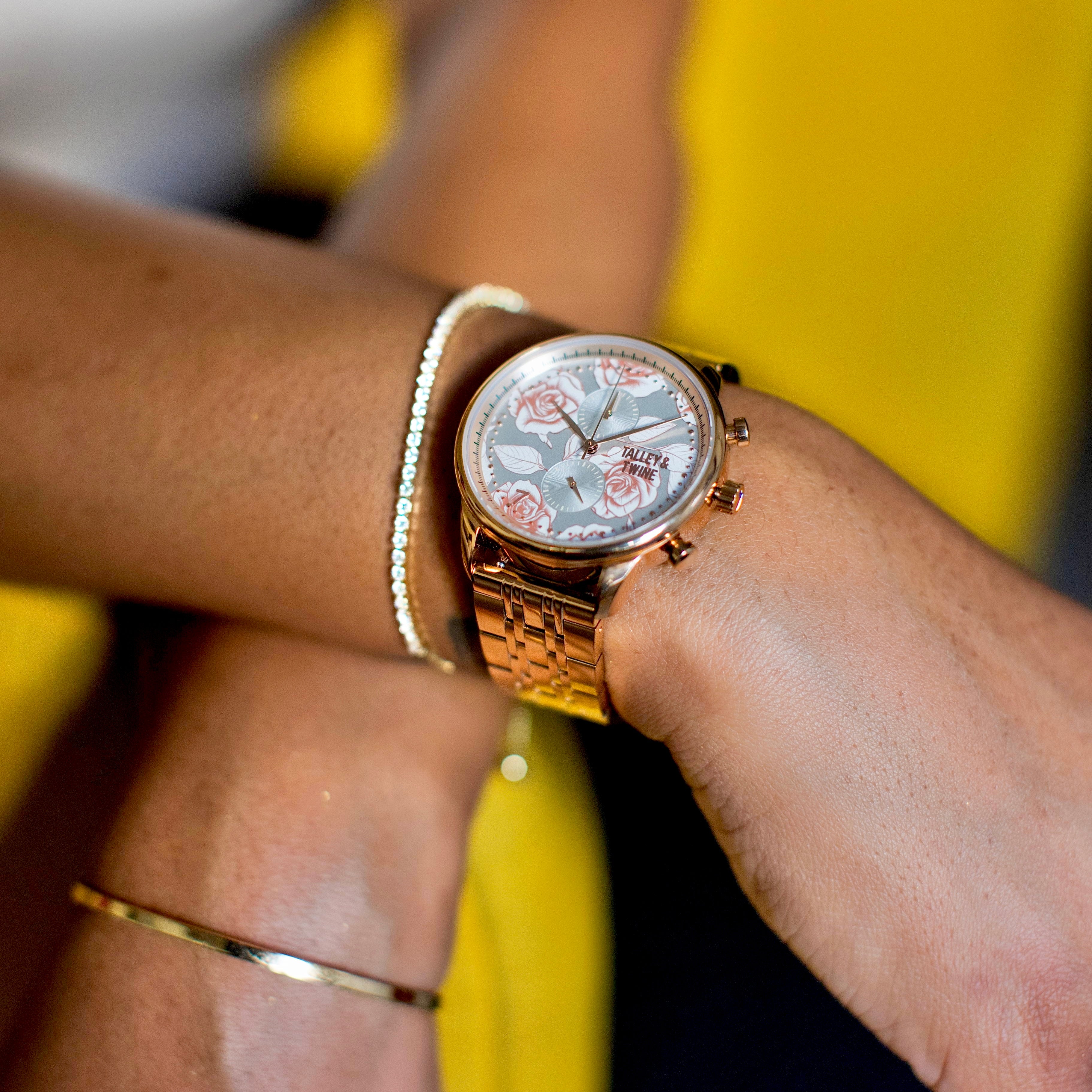 Worley Chronograph White Rose – Talley & Twine Watch Company
