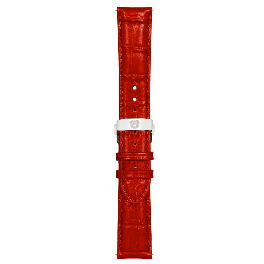 *PRE-ORDER ONLY! SHIPS BY MARCH 20TH* Red Calfskin Leather Band w/ Silver Accent