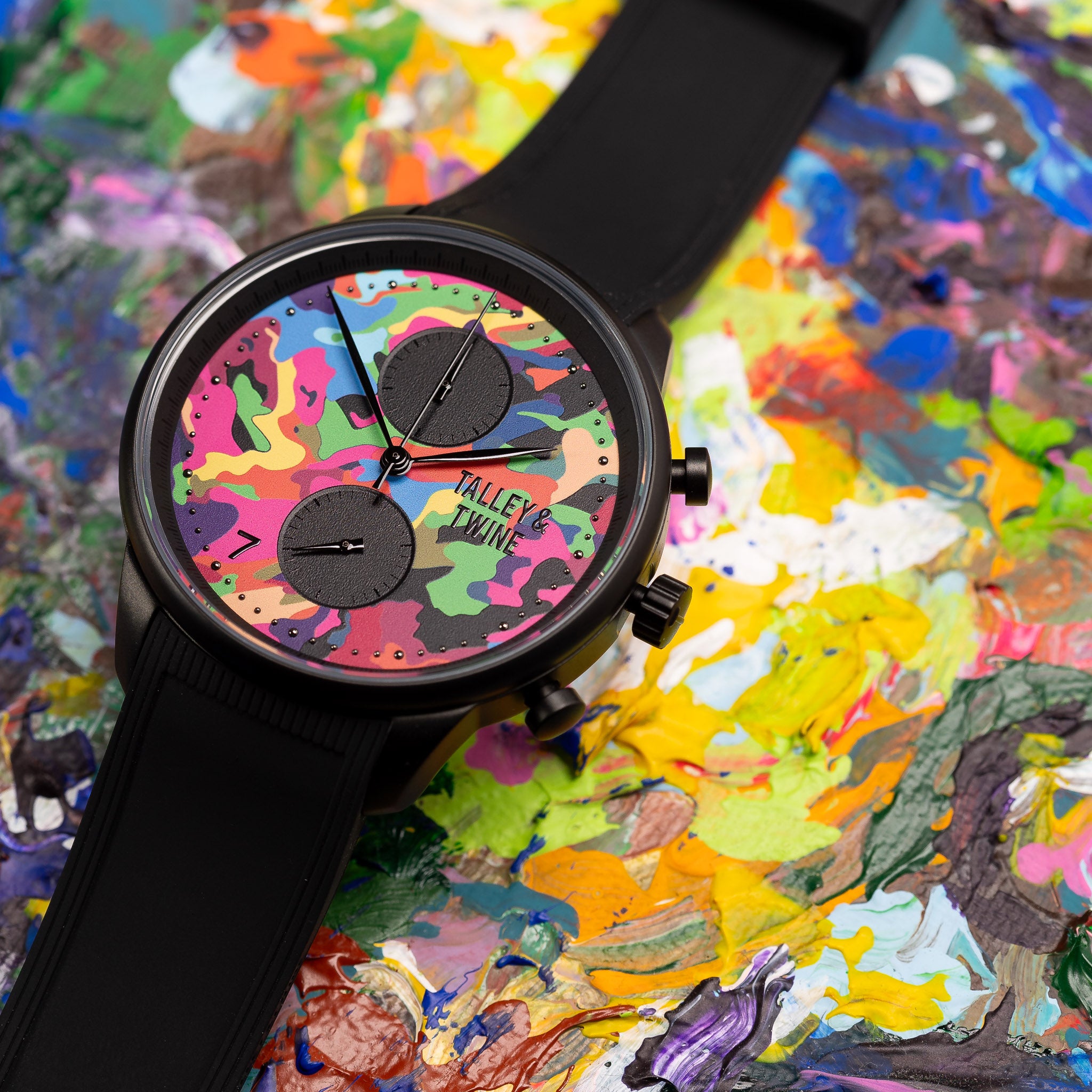 Worley Chronograph Neon Camo – Talley & Twine Watch Company