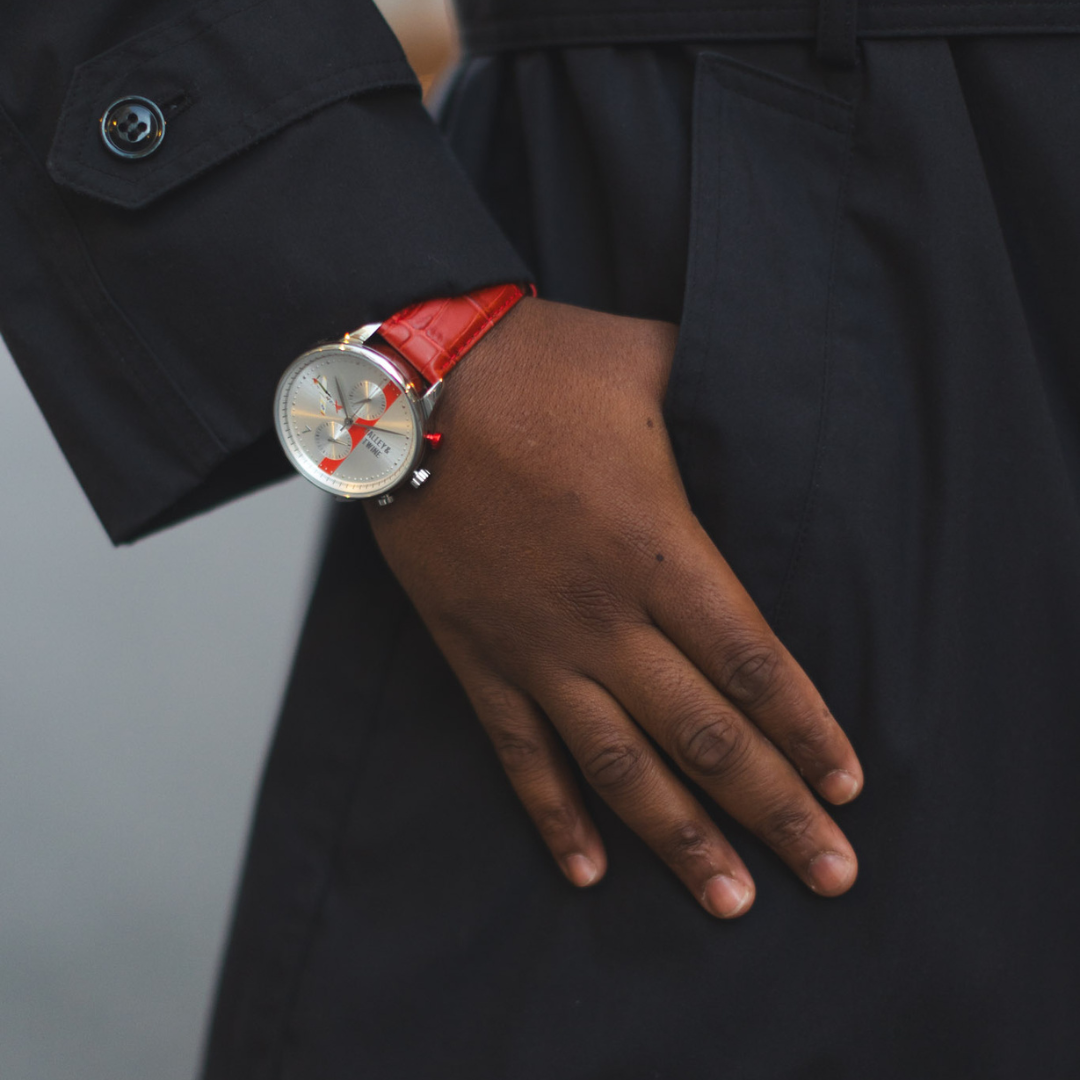 46mm Tuskegee Airmen "Red Tails" w/ Red Leather Band