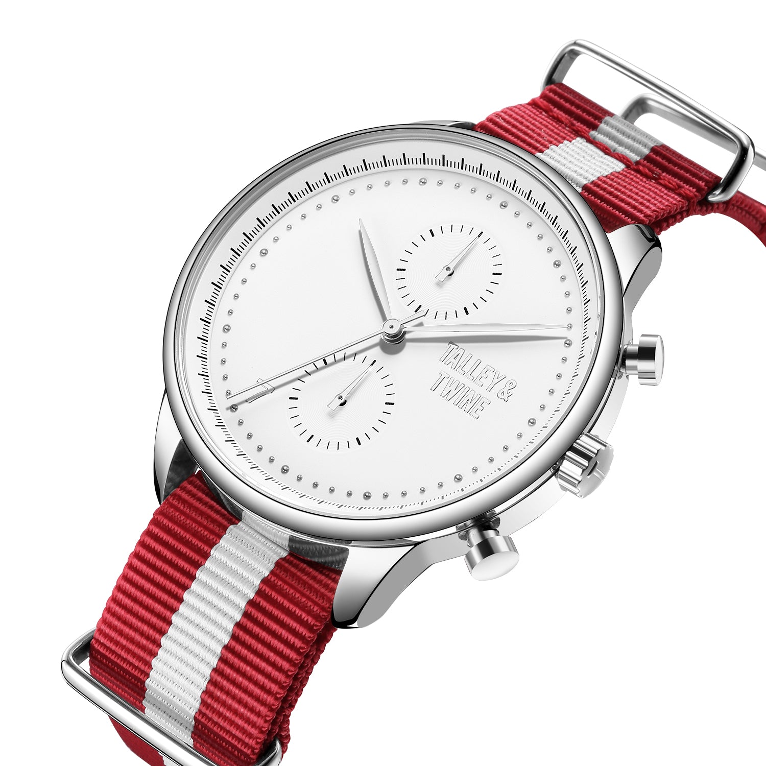 White & Silver - Red & White Canvas Band