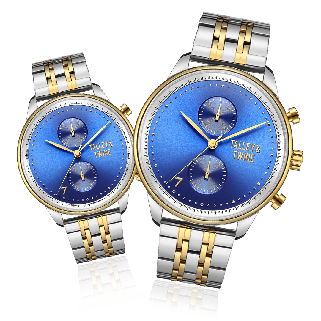 His & Her Gift Set: Blue, Silver & Gold