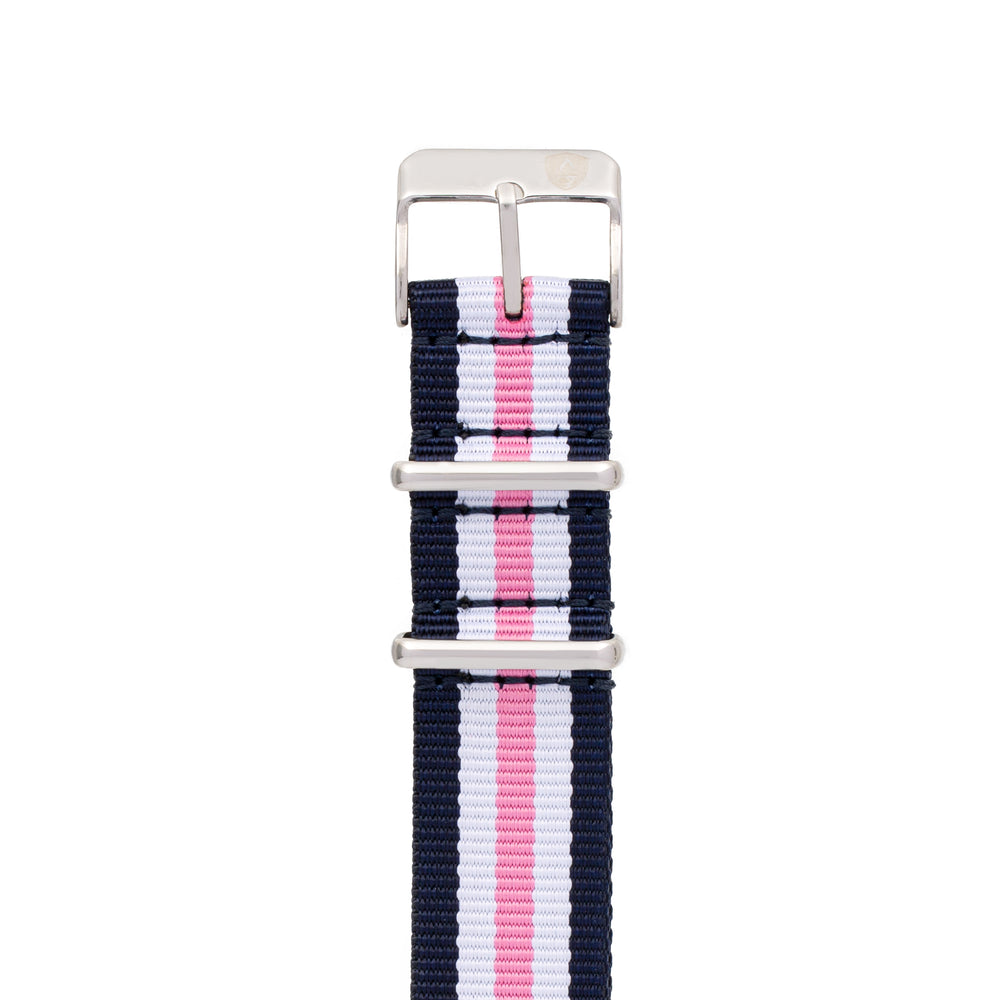 Navy/Pink/White Canvas Band