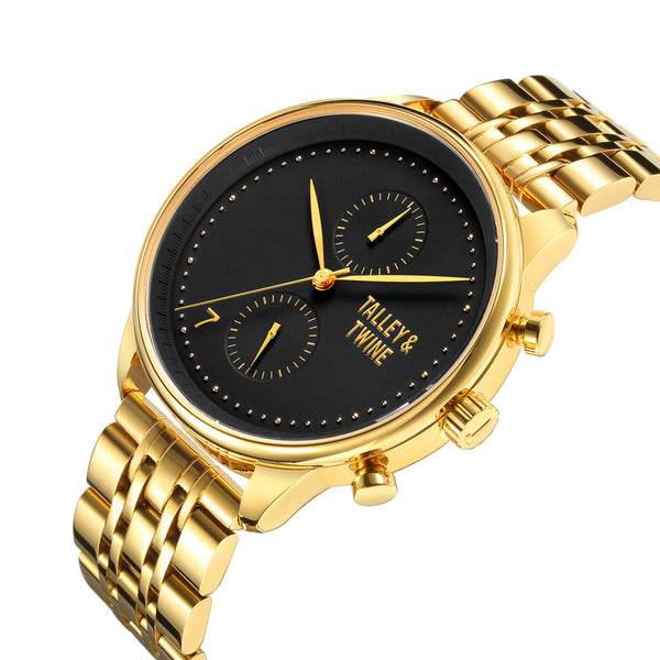 Worley Chronograph M Gold & Black Talley & Twine Watch Company