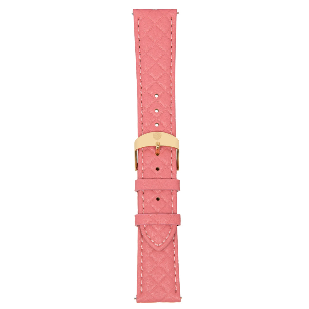 Hot Pink Leather Band w/ Gold Accent